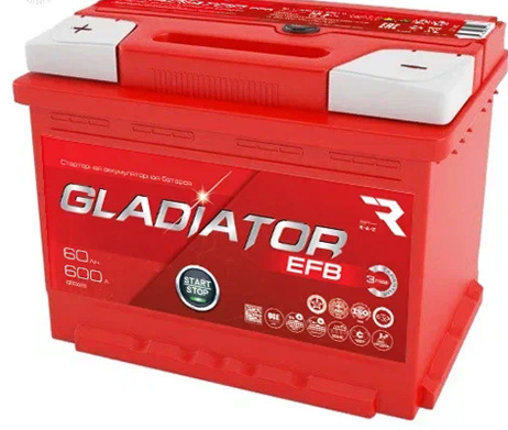 АКБ 6СТ - 60 Ач Gladiator EFB L АКБ 6СТ - 60 Ач Gladiator EFB L