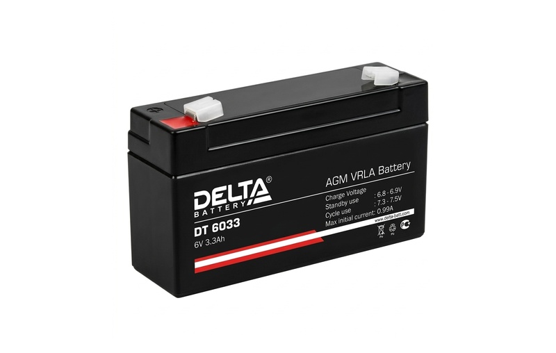 АКБ Delta 3,3 Ач 6 Вольт DT 6033 АКБ Delta 3,3 Ач 6 Вольт DT 6033