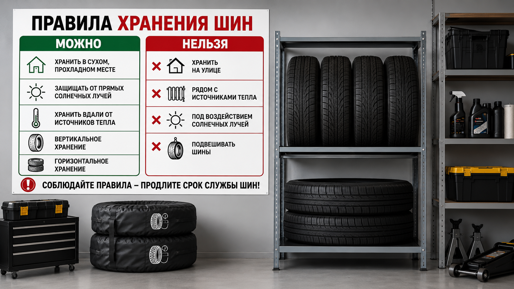 Как правильно хранить шины в межсезонье Как правильно хранить шины в межсезонье